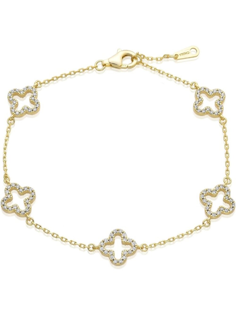 Chic Gold Four-Leaf Clover Bracelet for Women - Lucky Charm Jewelry Accessory